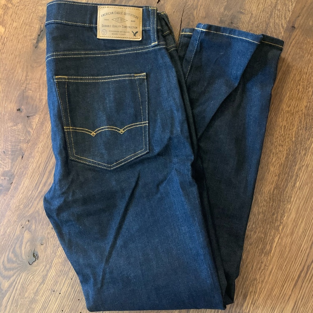 Men’s American Eagle Slim straight dark jeans